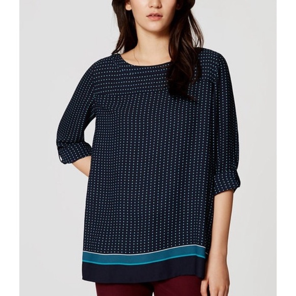 LOFT Tops - LOFT • Geo Print Back Pleat Blouse